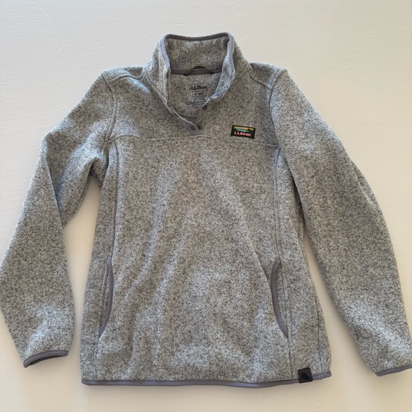 L.L. Bean Tops - L.L. Bean Heathered Gray Quarter Snap Pullover Sweatshirt Medium Reg